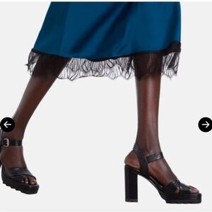 NWOT- The Kooples Black Lizard Effect Embossed Leather Heels